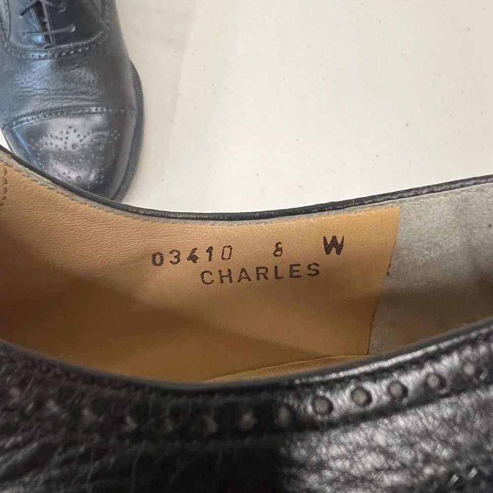 Bruno‎ Magli Charles Oxford Black Leather Shoes Size 8W